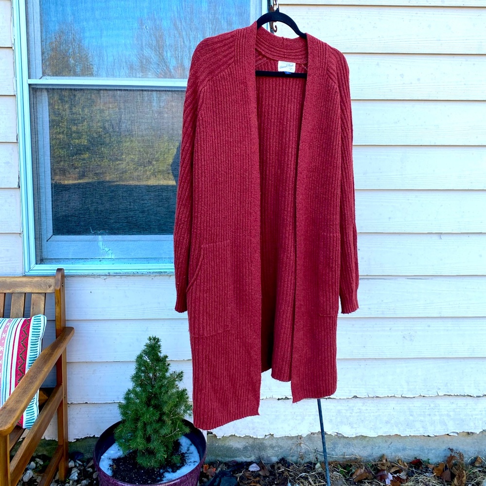 🎄🍄Universal Thread Thick Red Knit Duster Cardigan🍄🎄